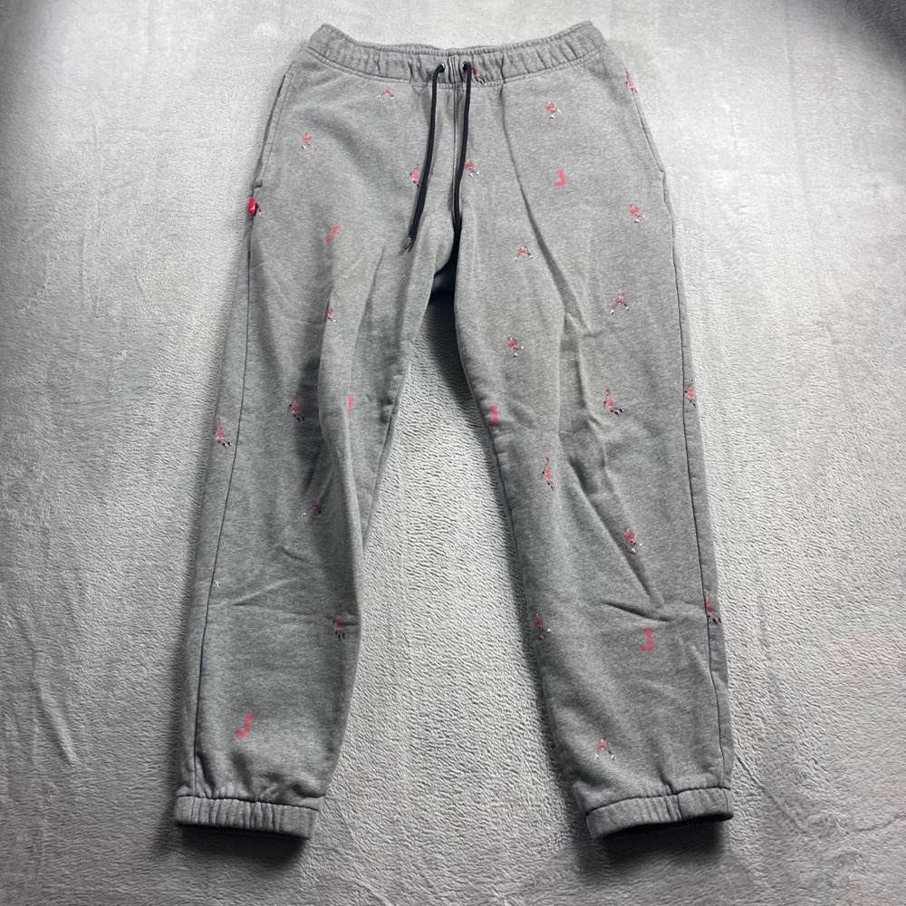 Jordan Essentials Men Fleece Pants Grey Embroidered Jumpman Joggers DH3519-063 M